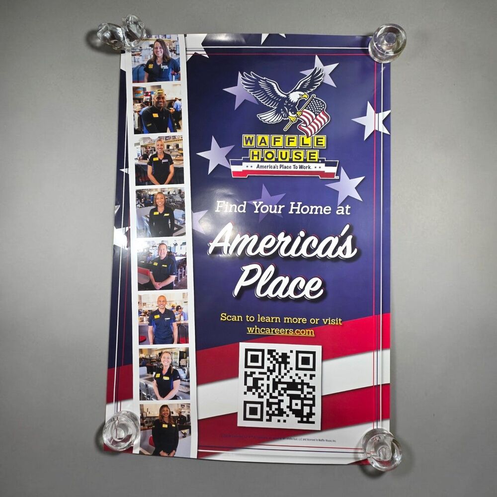 Waffle House Find Your Home Employee Recruiting Poster 23x35in America's Place